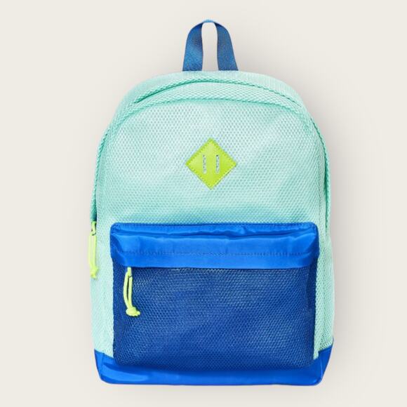 Cat & Jack Mesh Colorblock Backpack | Blue | 16” Boys Back to School Bag Zip Up - Picture 8 of 8